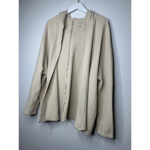 American Eagle Size Large Waffle Knit Layering Cardigan Beige Tan Loungewear - Picture 3 of 10